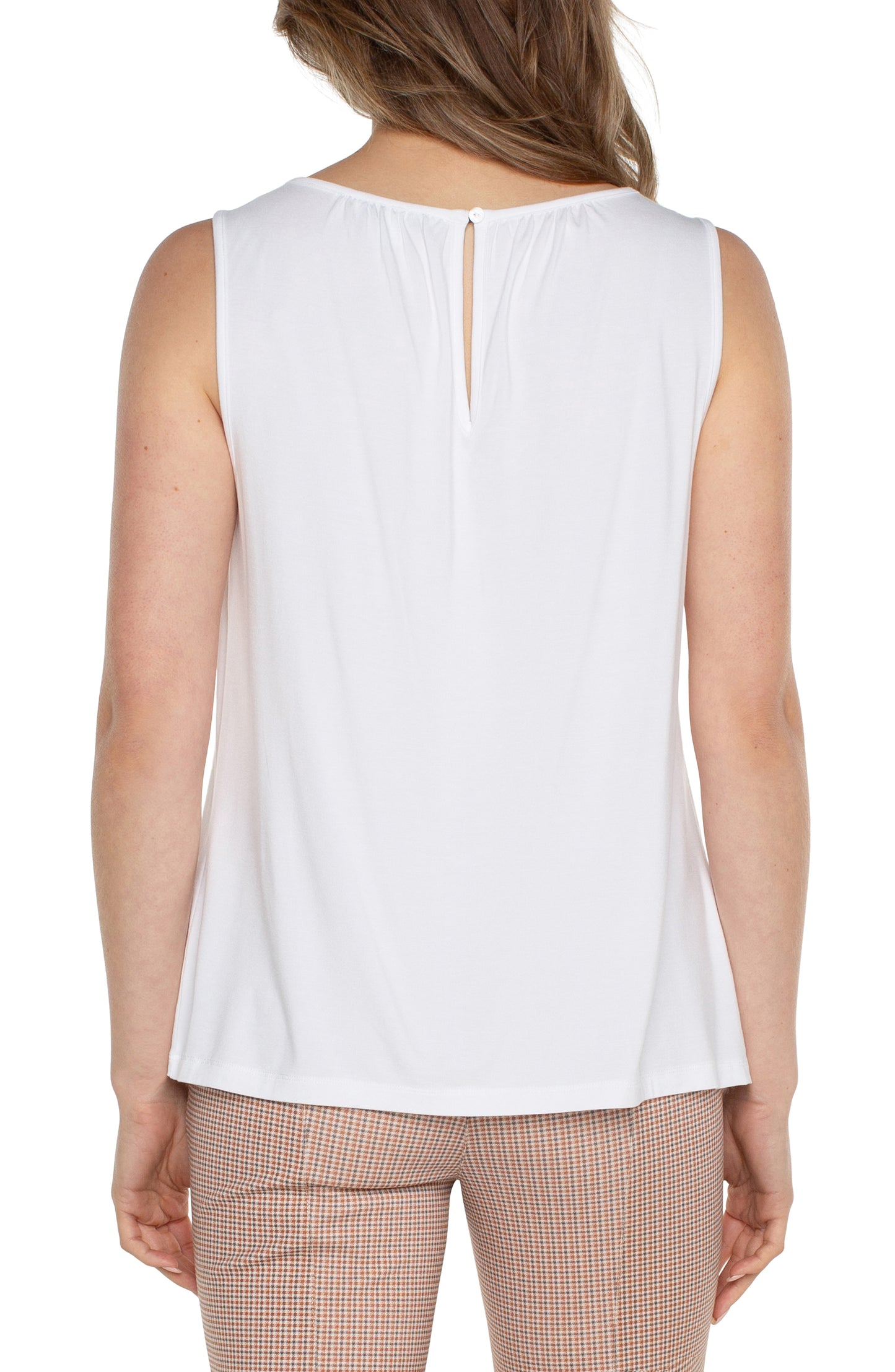 LIVERPOOL A-LINE SLEEVELESS KNIT TOP WITH KEYHOLE