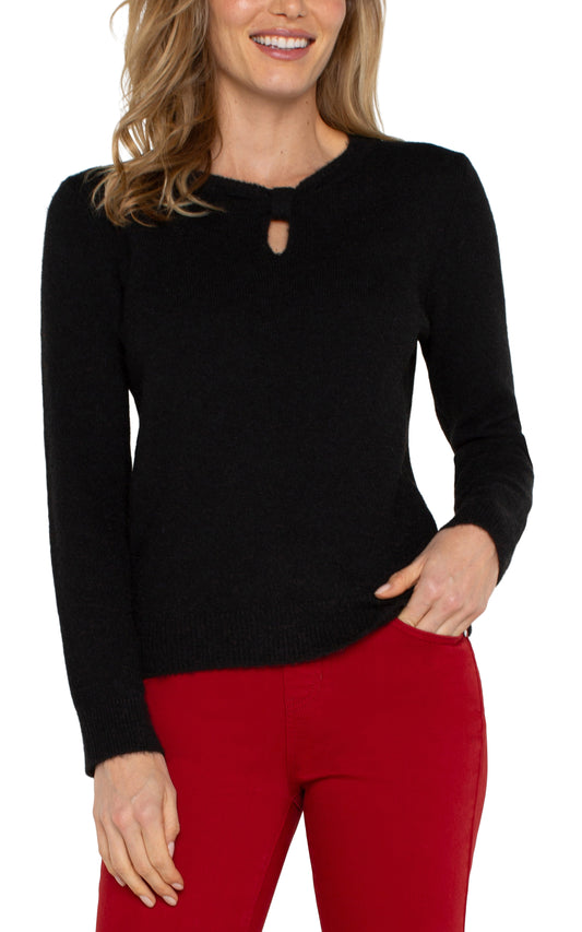 LIVERPOOL LONG SLEEVE CUT OUT BOW NECK SWEATER