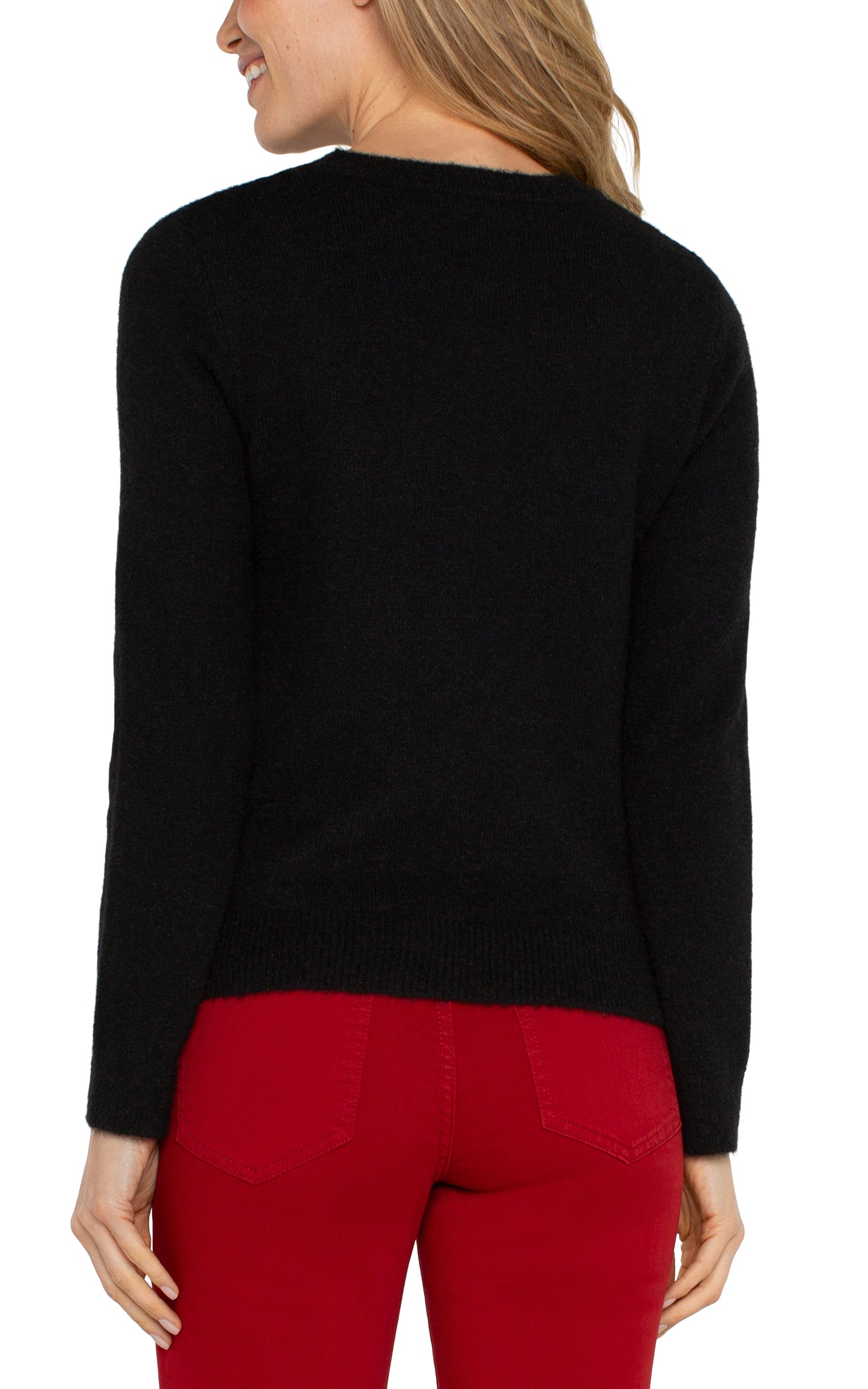 LIVERPOOL LONG SLEEVE CUT OUT BOW NECK SWEATER