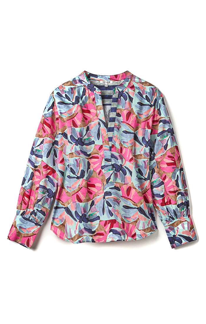 NIC+ZOE FIREWORK FOLIAGE WOVEN TOP