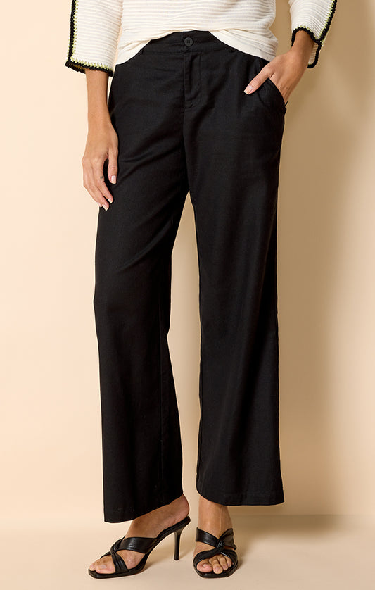 NIC+ZOE 31" LINEN COTTON ELIOT WIDE-LEG PANT