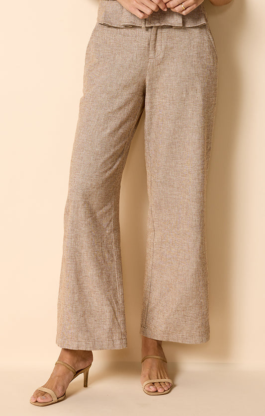 NIC+ZOE 31" LINEN COTTON ELIOT WIDE-LEG PANT