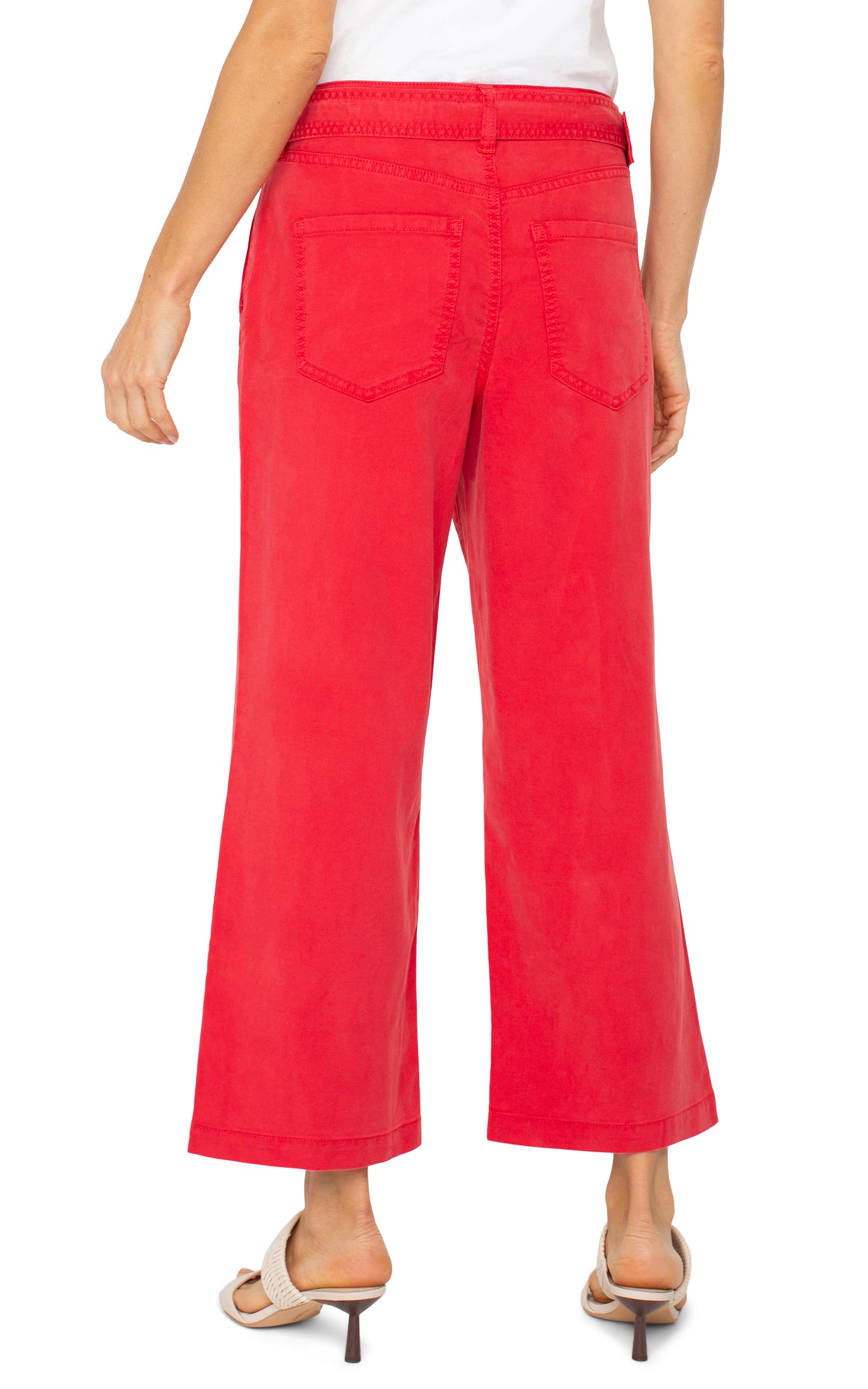 LIVERPOOL STRIDE HI-RISE CROP WIDE LEG WITH SELF BELT