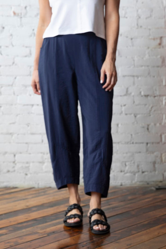 OLIVIA RAYON CRINKLE SOLID SEAMED LANTERN PANT