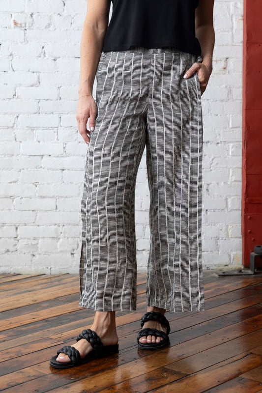 OLIVIA LINEN PRINT STRIPE WORKHORSE PANT