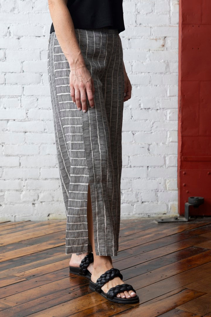 OLIVIA LINEN PRINT STRIPE WORKHORSE PANT