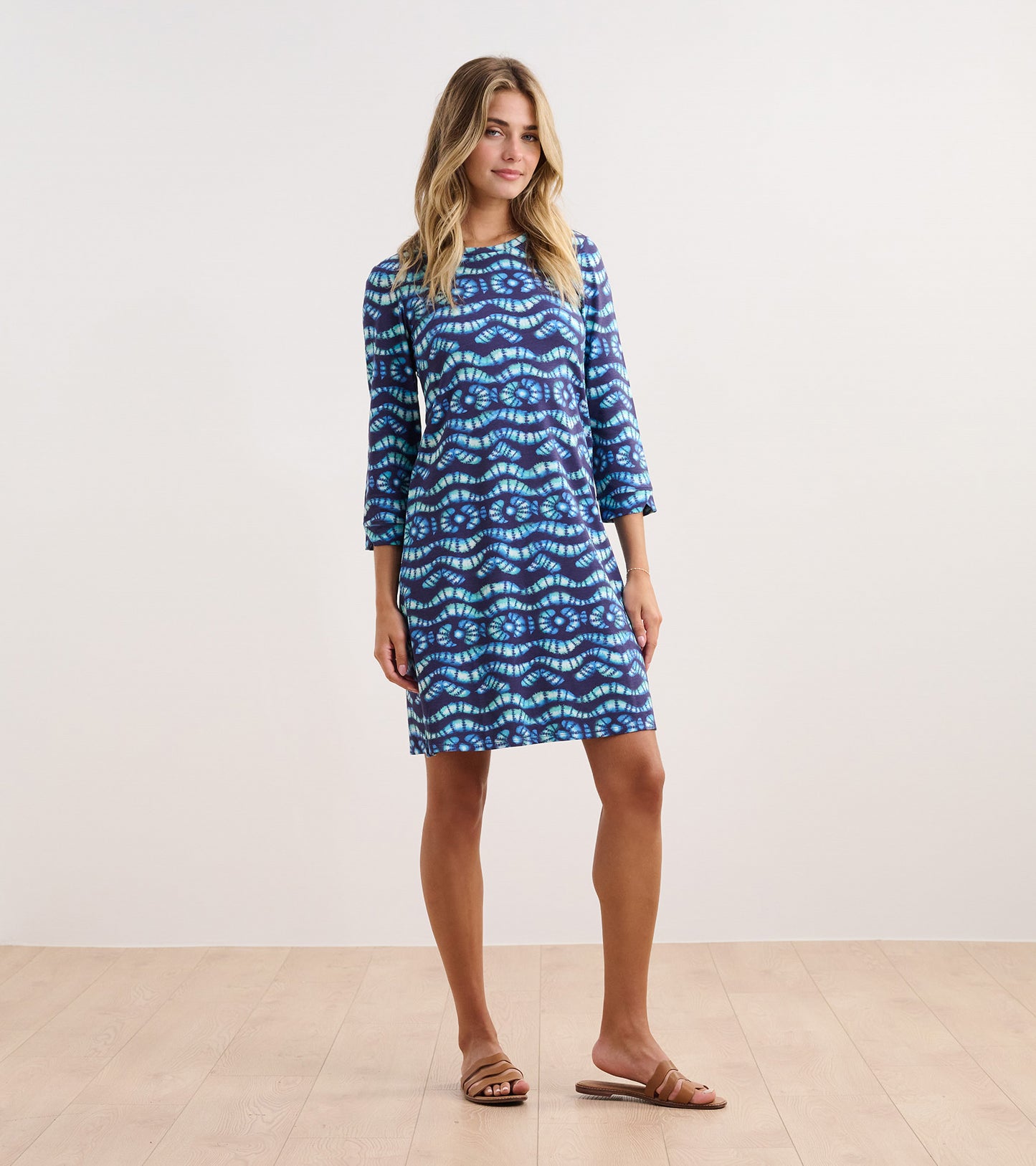 HATLEY LILY FLARE DRESS-SHIBORI WAVES