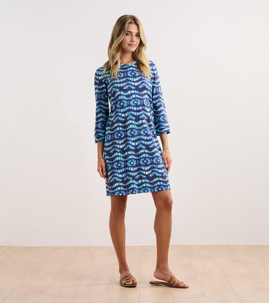 HATLEY LILY FLARE DRESS-SHIBORI WAVES