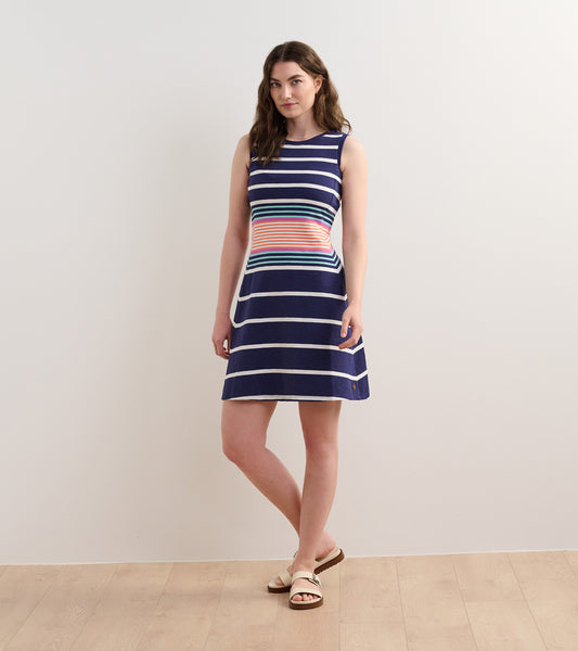 HATLEY SARAH DRESS-SUNSET STRIPES
