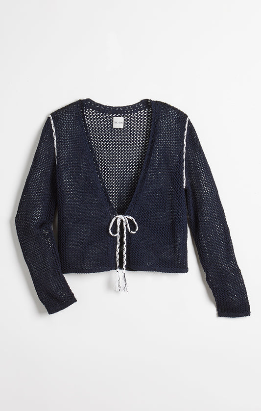 NIC + ZOE MESH TIE CARDIGAN