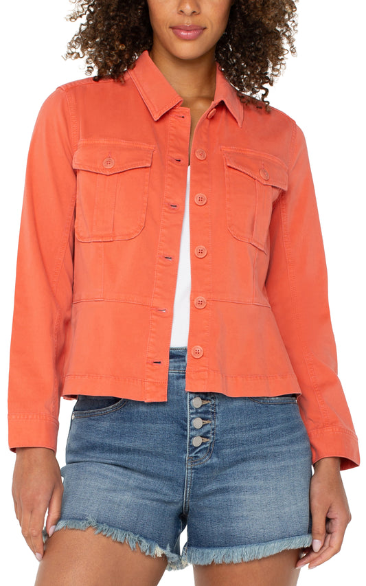 LIVERPOOL PEPLUM TRUCKER JACKET