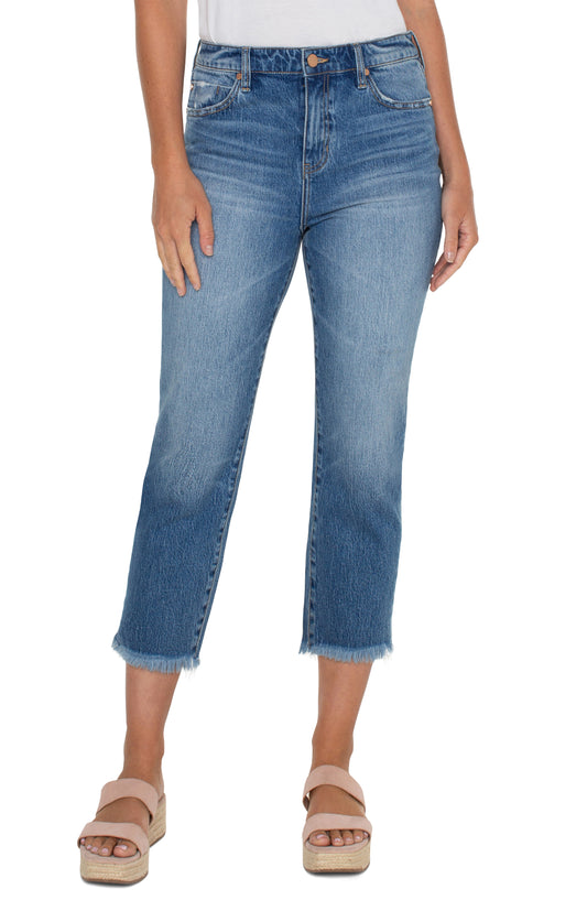 LIVERPOOL HI-RISE NON-SKINNY SKINNY WITH FRAY HEM