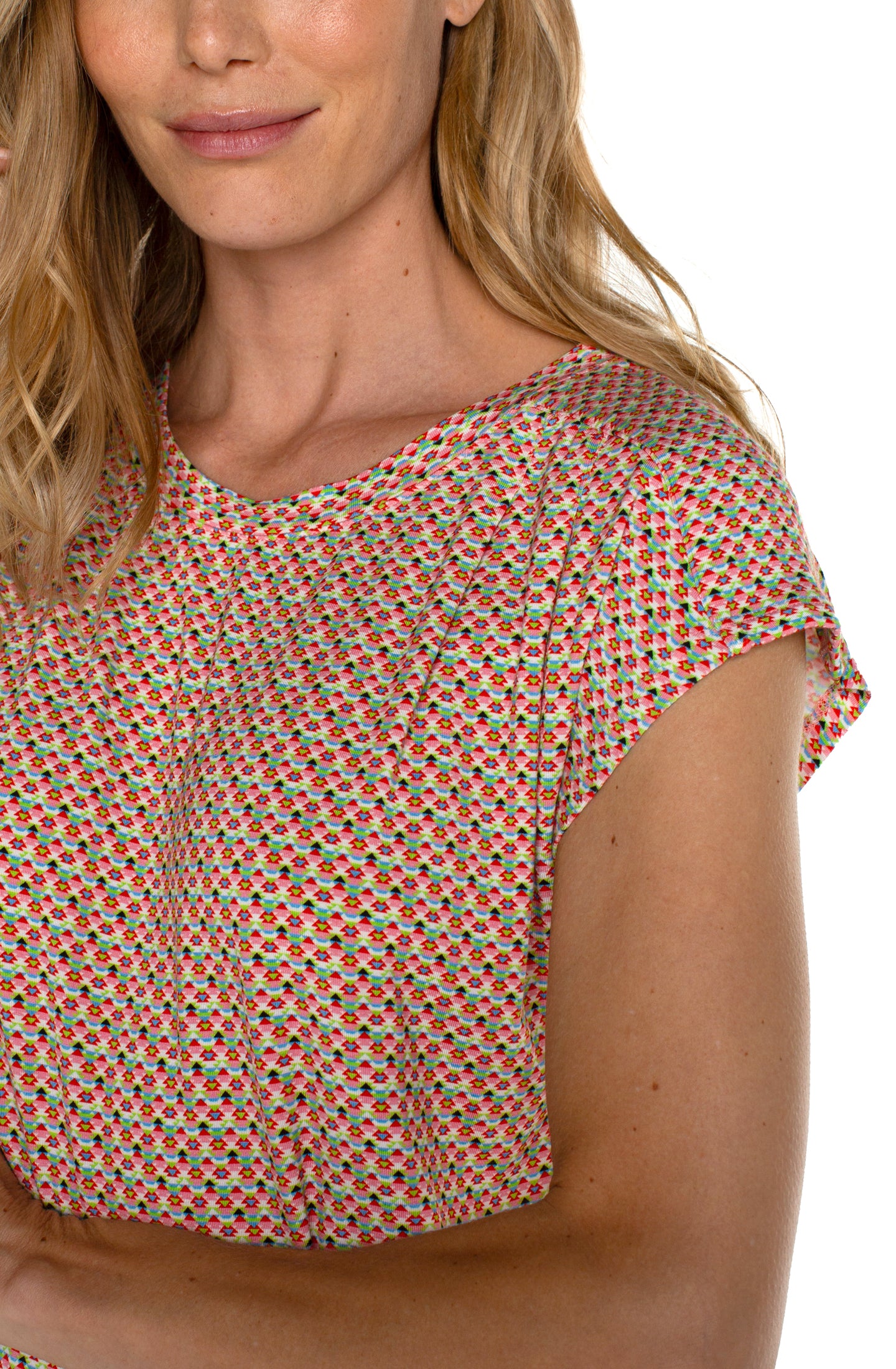 LIVERPOOL BOAT NECK DOLMAN KNIT TOP WITH SHOULDER PLEATS