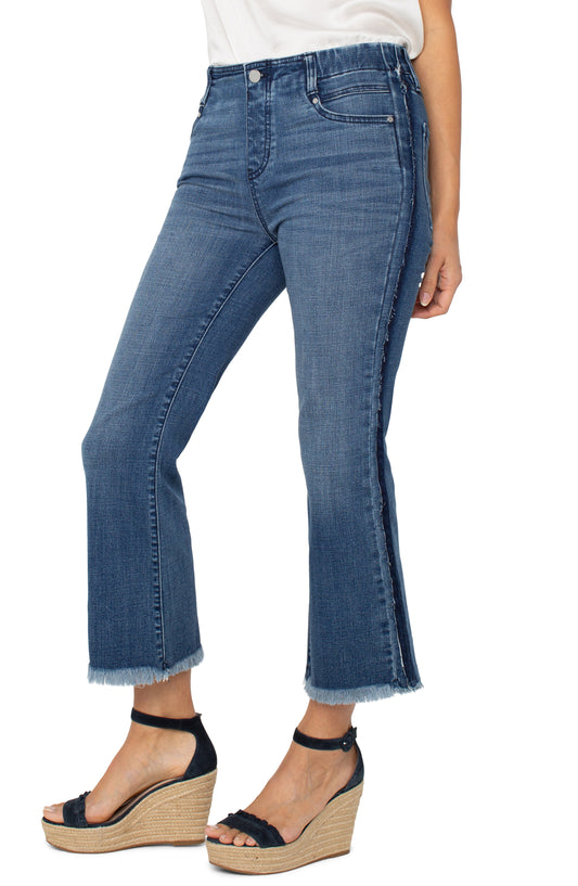 LIVERPOOL GIA GLIDER CROP FLARE WITH FRAY SHADOW