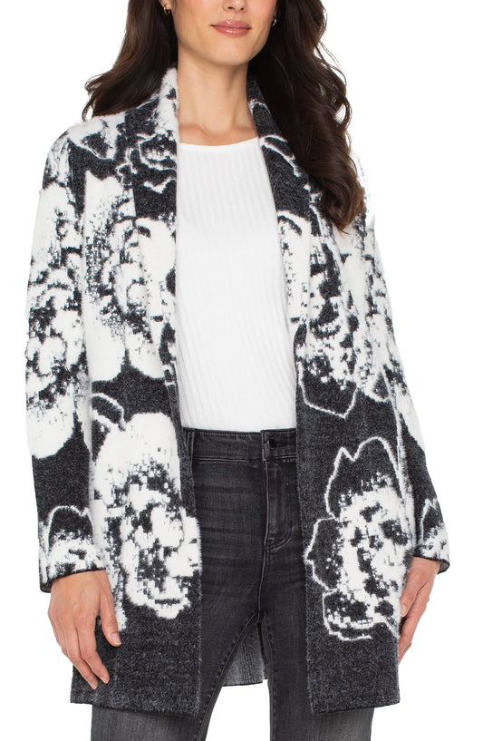 LIVERPOOL LONG SLEEVE OPEN FRONT SHAWL SWEATER COAT