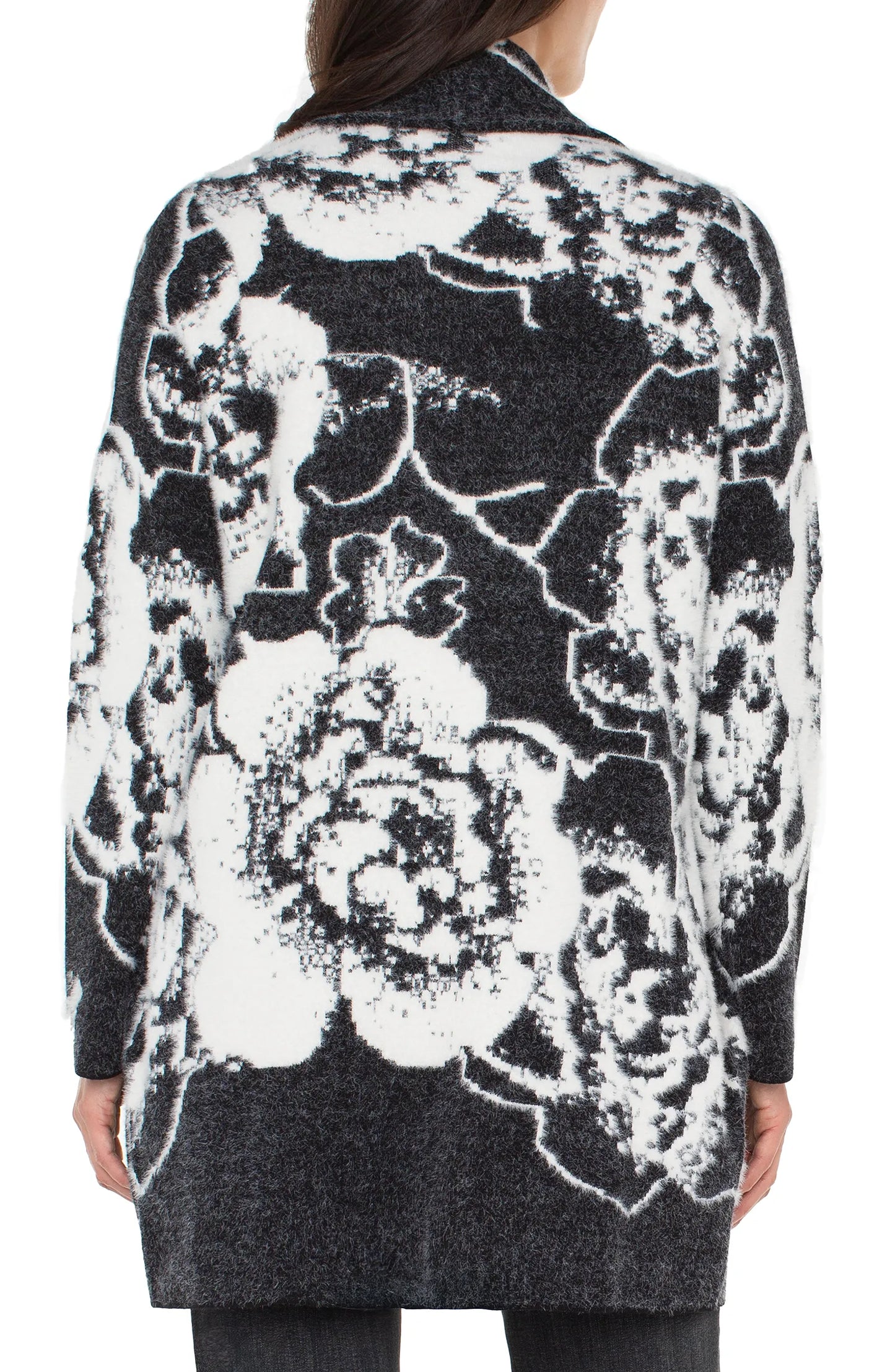 LIVERPOOL LONG SLEEVE OPEN FRONT SHAWL SWEATER COAT