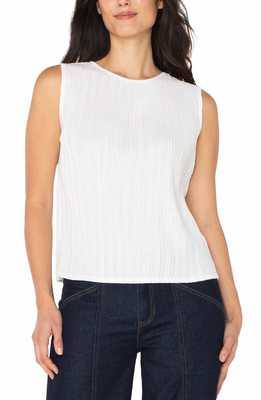 LIVERPOOL SLEEVELESS CREW NECK KNIT TOP