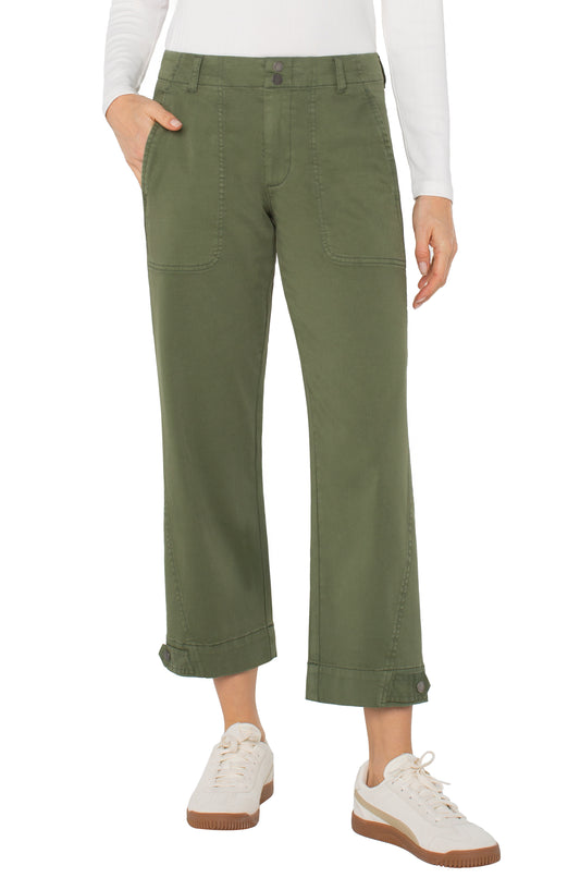 LIVERPOOL UTILITY CROP WITH TAB HEM