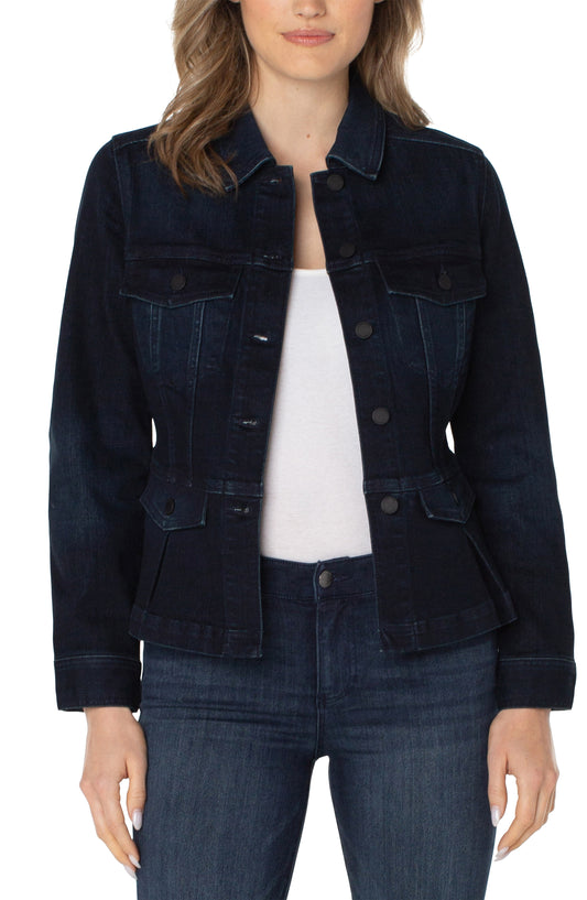 LIVERPOOL PEPLUM DENIM JACKET