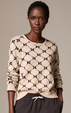 NIC+ZOE Geo Argyle Doubleknit Sweater
