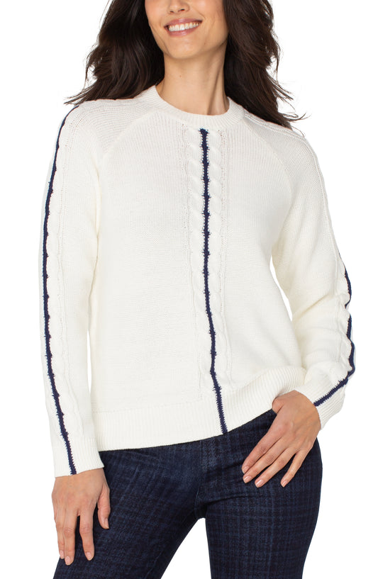 LIVERPOOL LONG SLEEVE CREW NECK RAGLAN SWEATER
