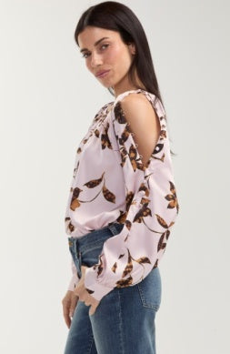 Liverpool Long Sleeve Woven Blouse with Button Detail