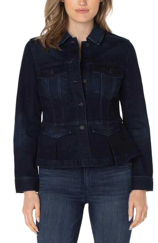 LIVERPOOL PEPLUM DENIM JACKET