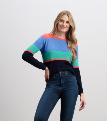 HATLEY DEVON SWEATER BRIGHT COLORBLOCK STRIPES