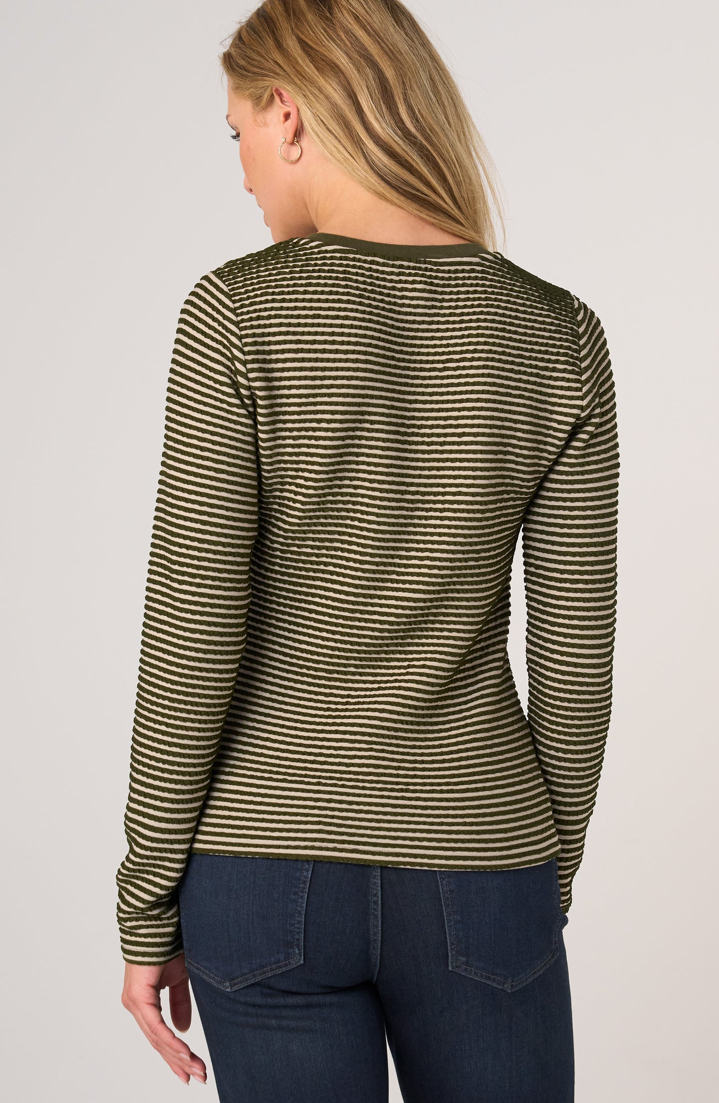 Liverpool Long Sleeve Knit Henley Top with Sweater Trim