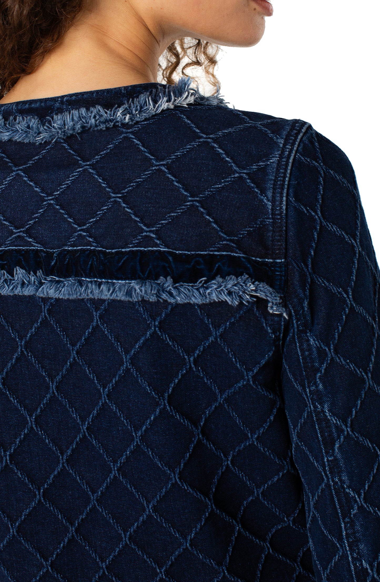 LIVERPOOL FRAY EDGE JACKET WITH VELVET TRIM