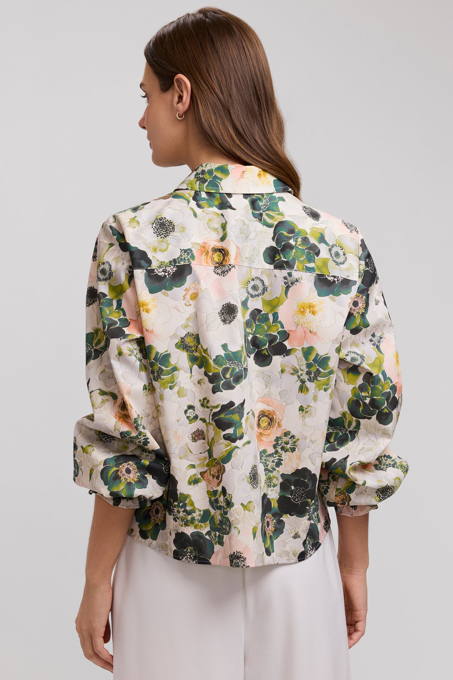 Foxcroft  Vivienne Long Sleeve Bouquet Shirt