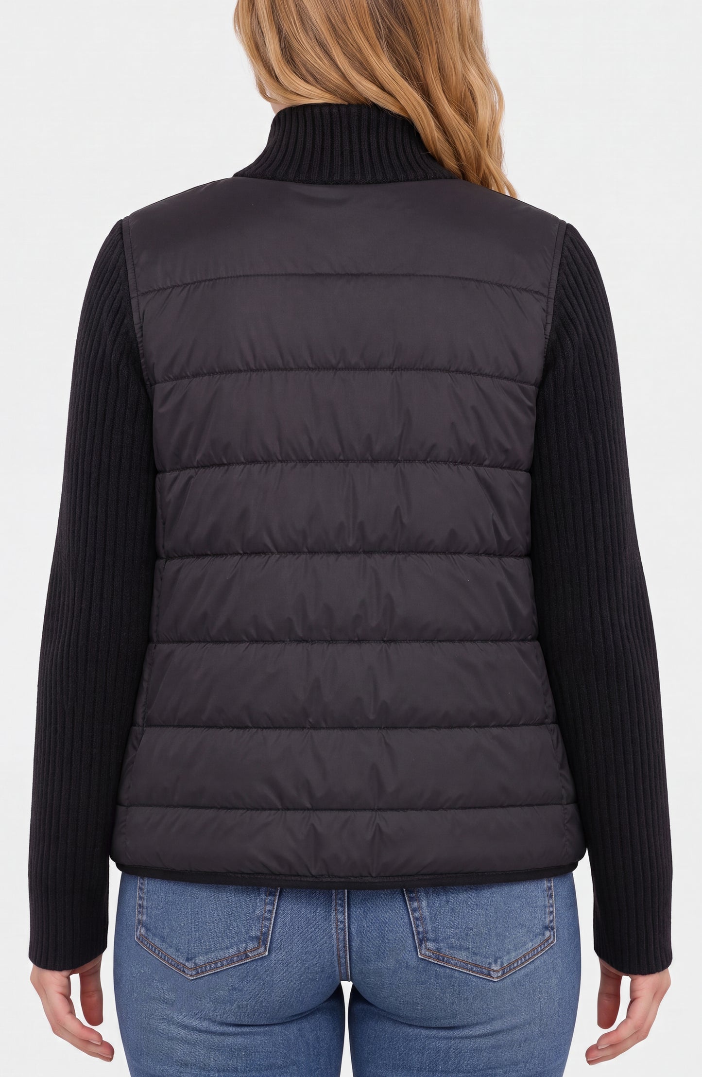 Liverpool Long Sleeve Zip Front Quilted Sweater Jacket