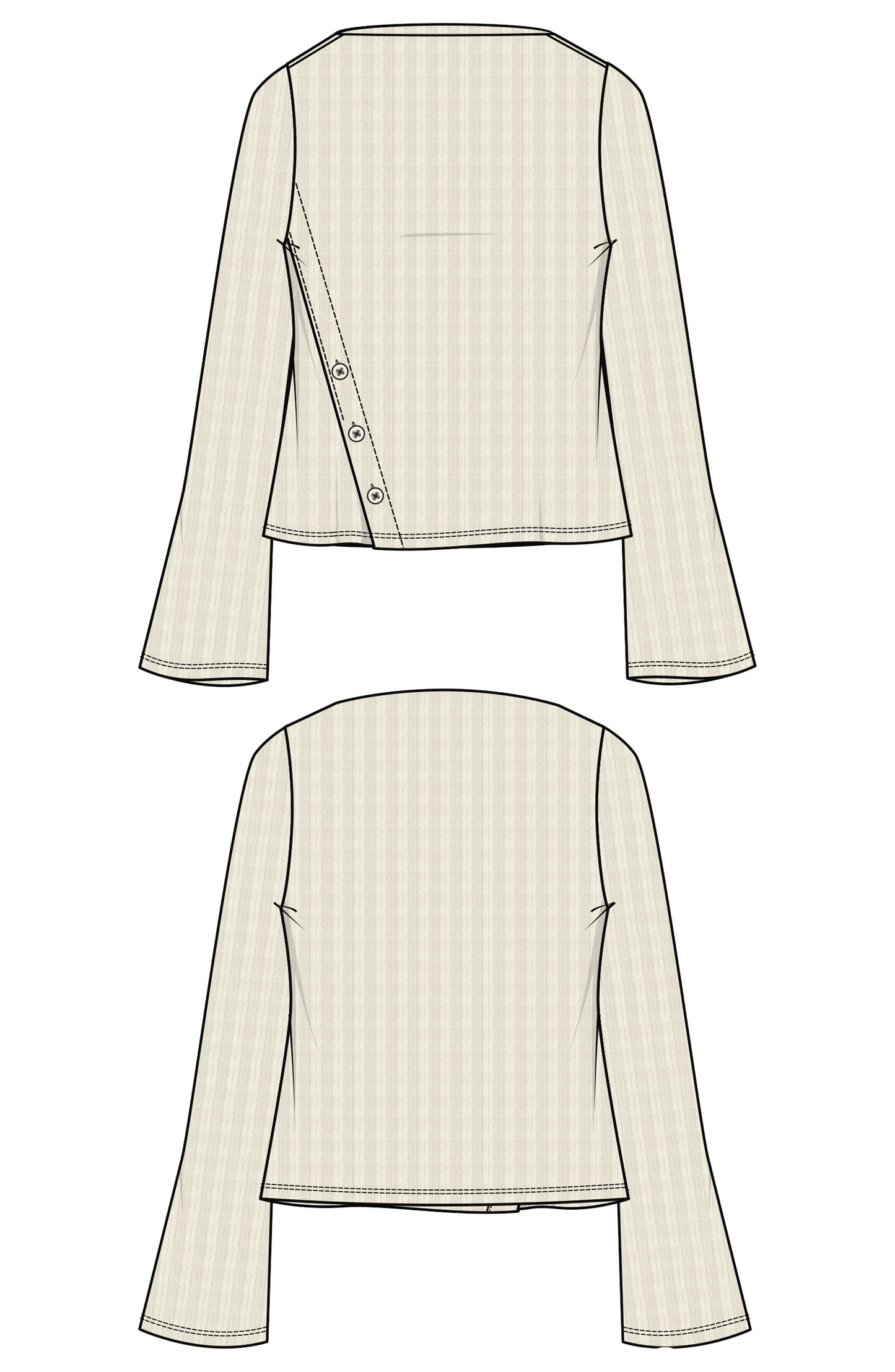 Liverpool Long Sleeve Boat Neck Top with Asymmetrical Button