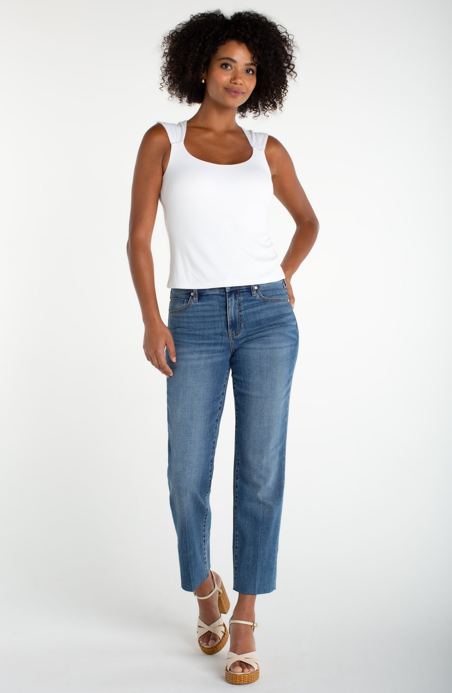 Liverpool Sleeveless Built in Bra Knit Top
