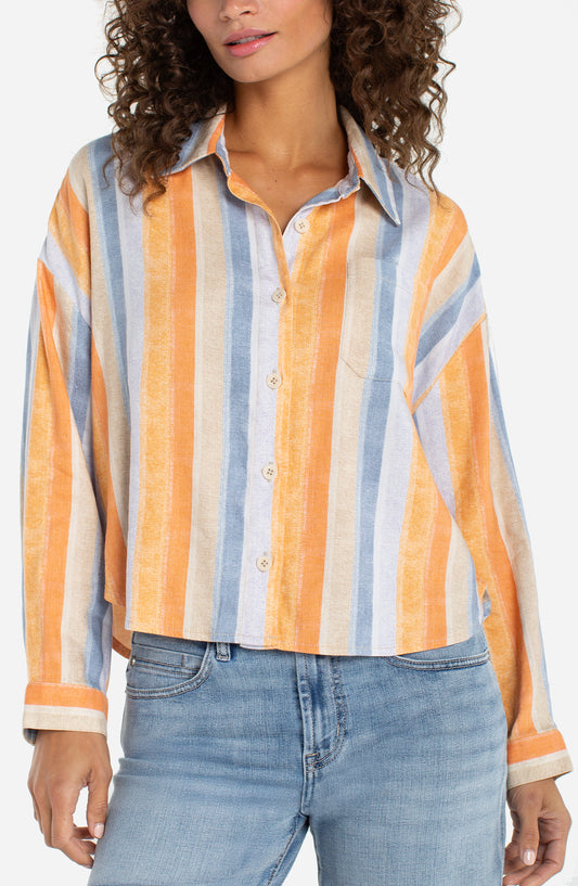 liverpool Long Sleeve Relaxed Button Down Shirt