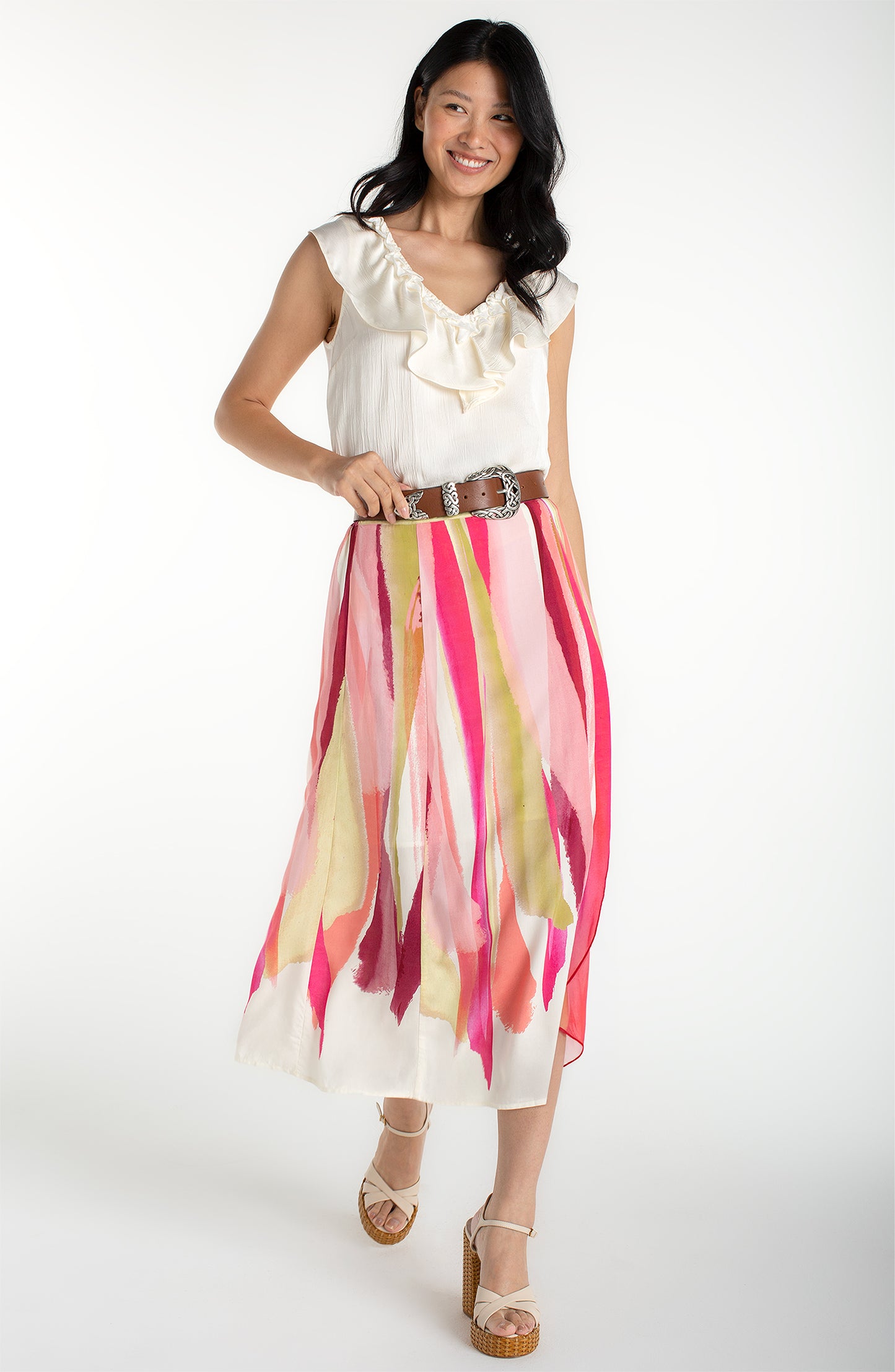 Liverpool Pull on Woven Maxi Skirt