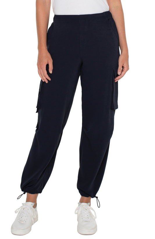 LIVERPOOL CINCH HEM PULLON PARACHUTE CARGO PANTS - 27" INSEAM