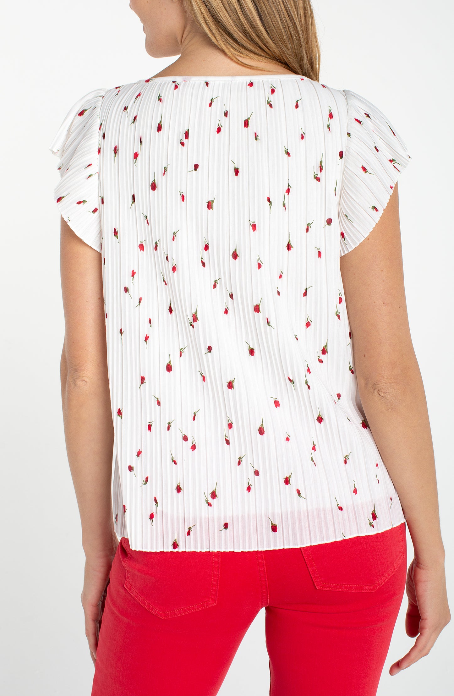 Liverpool Flutter Sleeve Boat Neck Knit Top