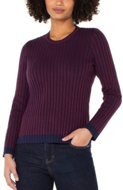 LIVERPOOL LONG SLEEVE CREW NECK RIBBED SWEATER