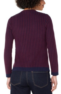 LIVERPOOL LONG SLEEVE CREW NECK RIBBED SWEATER