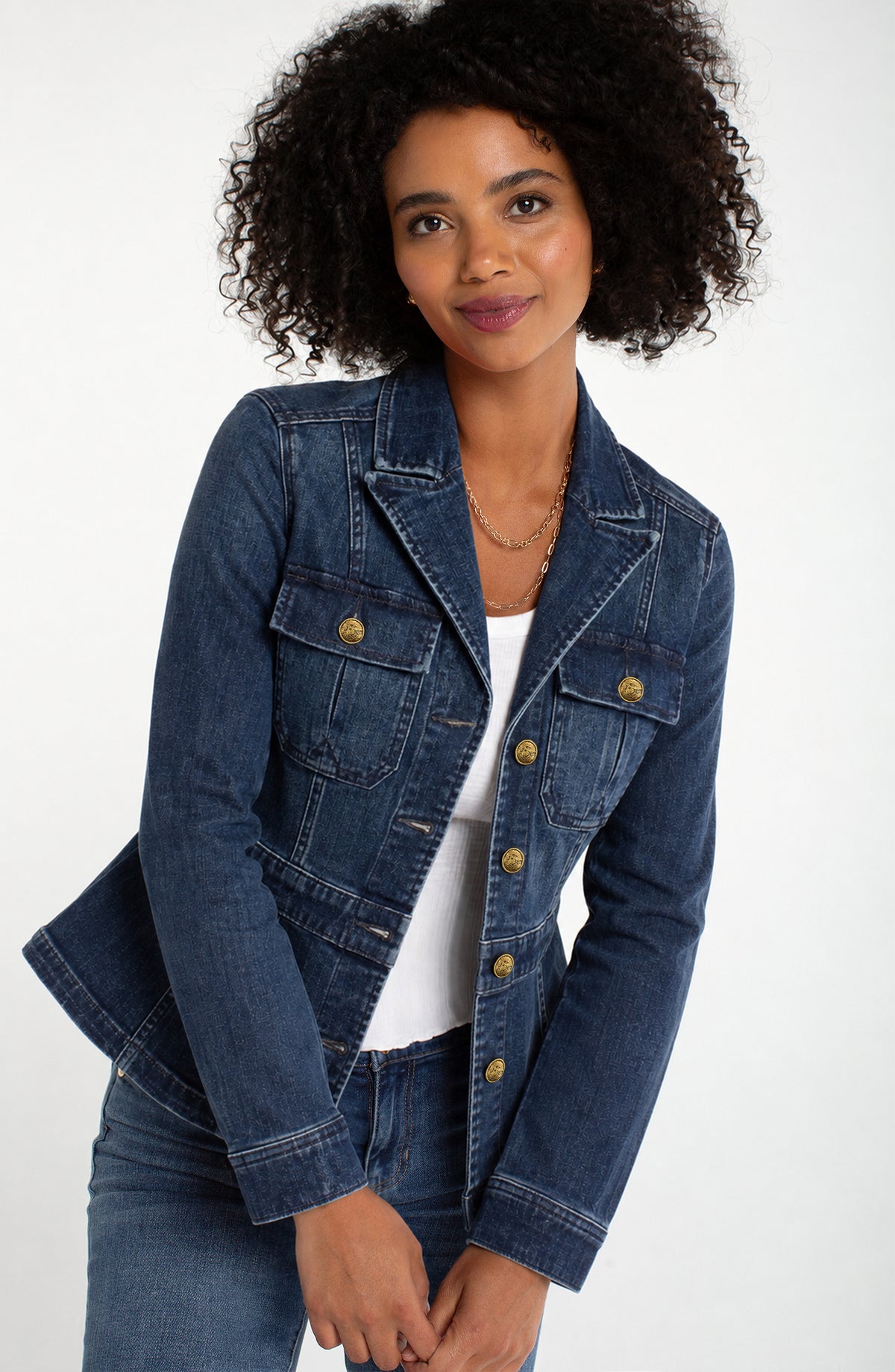Liverpool Peplum Jacket with Tab Detail