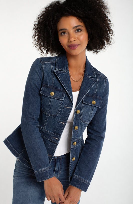 Liverpool Peplum Jacket with Tab Detail