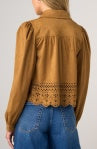 Liverpool Puff Sleeve Jacket with Laser Cut Hem