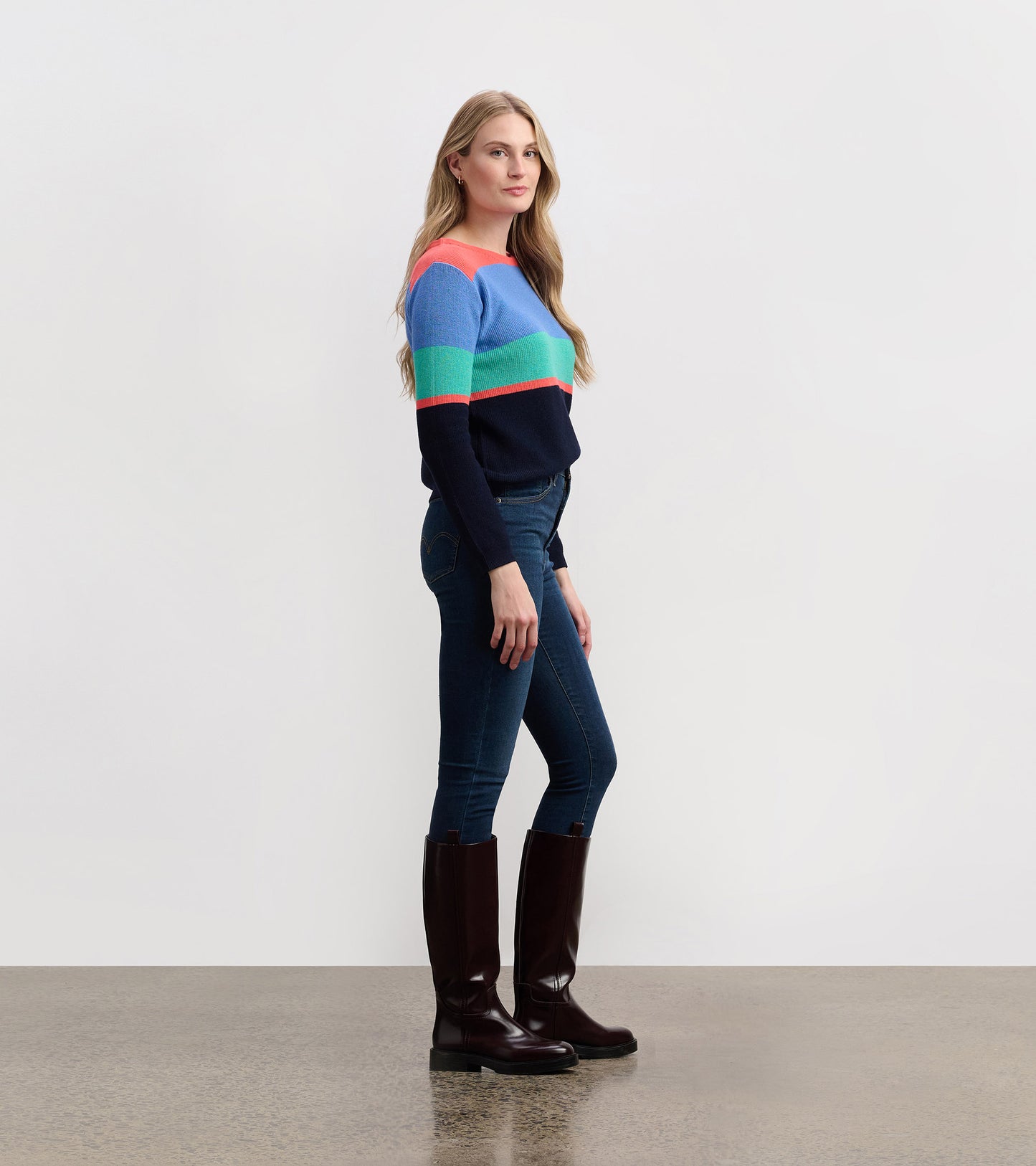 HATLEY DEVON SWEATER BRIGHT COLORBLOCK STRIPES