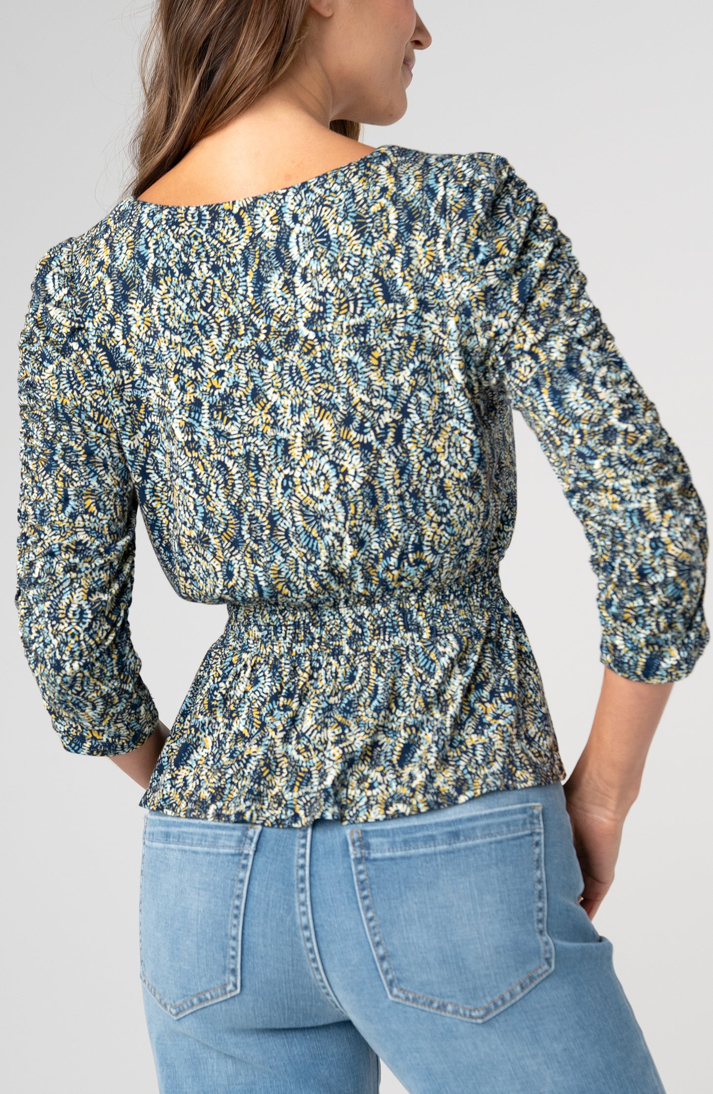 3/4 Sleeve V Neck Knit Top