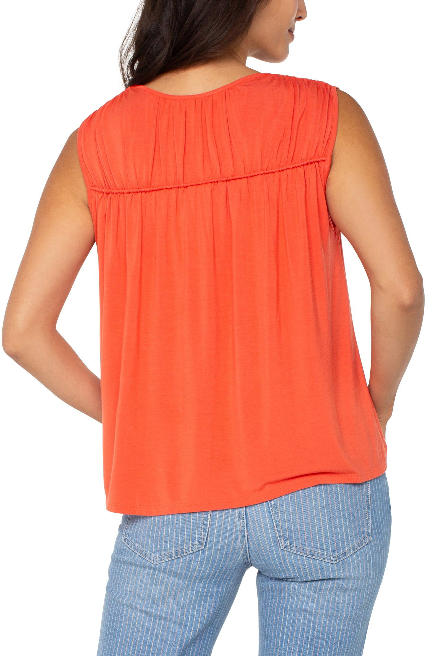 Lliverpool Sleeveless Shired Detail Knit Top