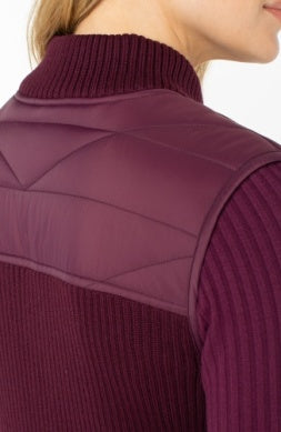 LIVERPOOL SLEEVELESS QUILTED FRONT FULL ZIP SWEATER VEST