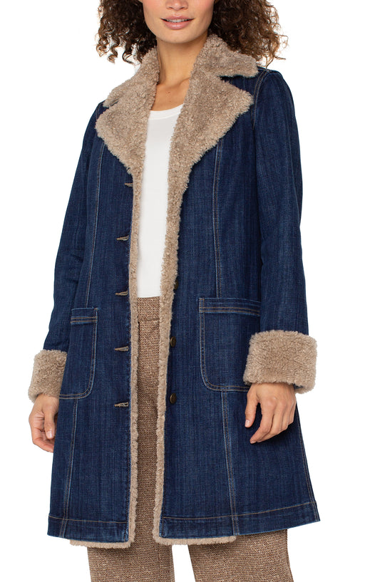 LIVERPOOL SHERPA TRIMMED NOTCH COLLAR JACKET