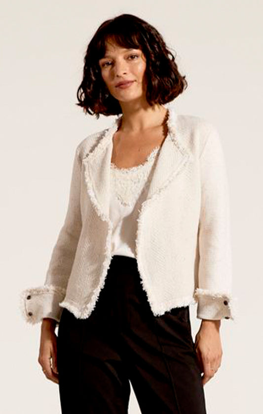NIC+ZOE METALLIC FRINGE MIX JACKET