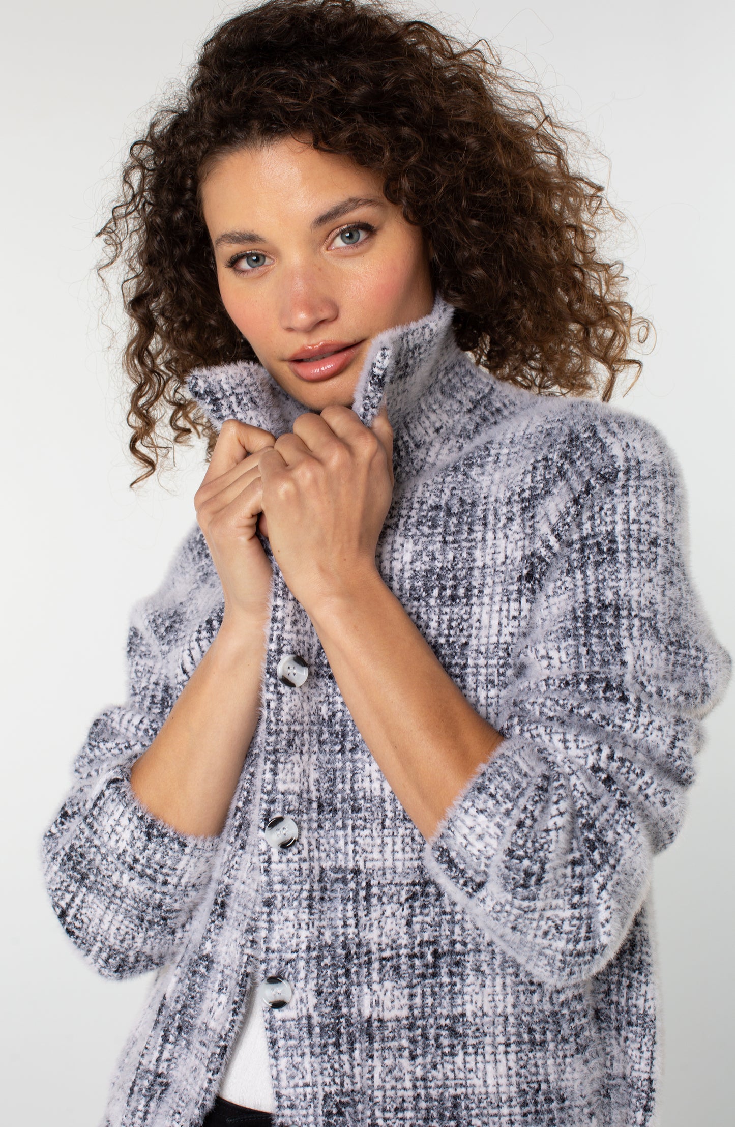 LIVERPOOL LONG SLEEVE COLLARED BOMBER SWEATER JACKET